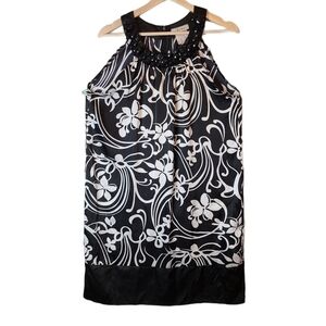 Jessica black white mini dress zip down  back